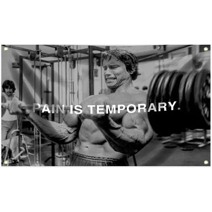 Arnold Schwarzenegger "PAIN IS TEMPORARY" 3x5 Motivation Flag