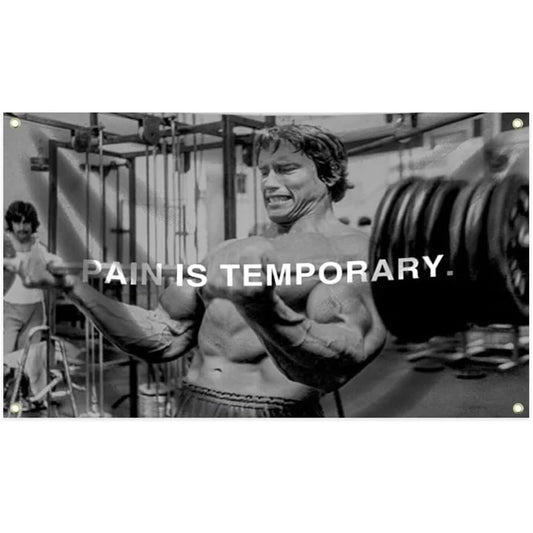 Arnold Schwarzenegger "PAIN IS TEMPORARY" 3x5 Motivation Flag